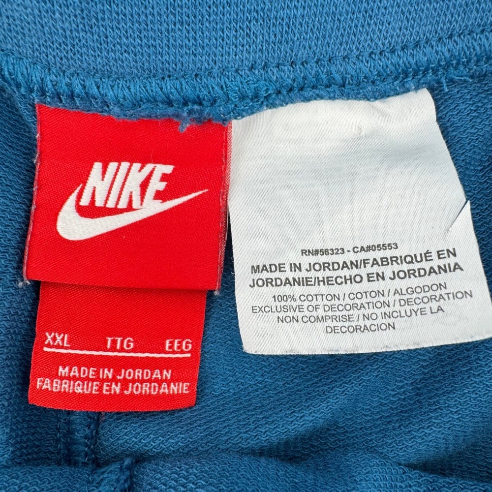 Nike Sportswear Alumni Shorts Mens XXL Blue Graphic Logo Raw Hem‎ 836277-457 - Picture 7 of 9
